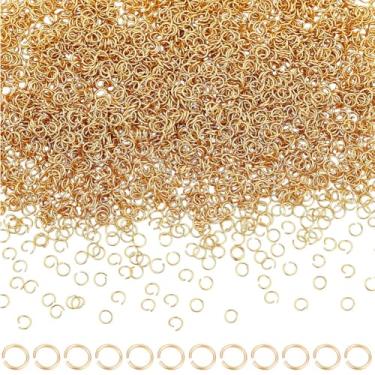 Imagem de Beebeecraft 3000 peças de anéis de salto de 3 mm, extrapequenos banhados a ouro 18 K, aço inoxidável 304, anéis de salto abertos, elos conectores, achados para fazer joias, artesanato faça você mesmo