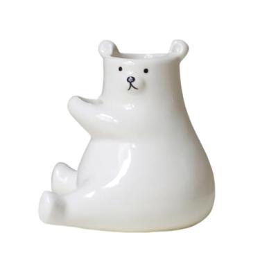 Imagem de WAIT FLY Vaso de cerâmica de urso fofo para flores secas e hidropônicas, vaso decorativo para casa, escritório, festa, casamento