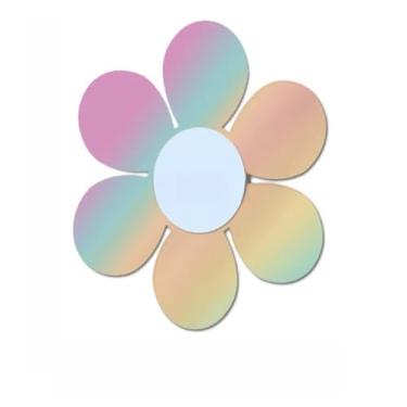 Imagem de CWPJUNDGP Espelho de maquiagem colorido, flores do amor, espelho de acrílico, estrelas, espelho de maquiagem irregular, adereços para fotos