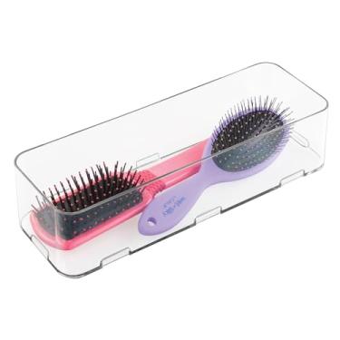 Imagem de Organizador de gaveta de maquiagem iDesign, caixa de plástico transparente para penteadeira de banheiro, cômoda ou mesa