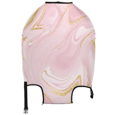 Imagem de Joisal Art Golden Pink Protetor de Bagagem Estético Lindas Capas de Mala de Viagem Presentes de Viagem Capa de Terno, estética rosa dourada, S 18-20 in, Capa de mala