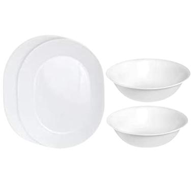 Imagem de Corelle Travessa de servir de 30 cm, branco gelo de inverno - pacote com 2 tigelas de 1 litro, branco gelado de inverno, pacote com 2 - conjunto de 4