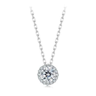 Imagem de GemKing Brincos de argola de pérola Moissanite MSE078, Prata esterlina, Sem Pedra Preciosa