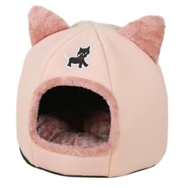 Imagem de Generic Casinha para Gatos, às Intempéries e ao Vento, com Proteção Térmica, Abrigo para Gatos, Artigos para Animais de Estimação para Jardim, Rosa, M