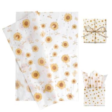 Imagem de Goktvai 30un. Folhas Papel Embrulho, 50x35cm Papel Artesanato Padrão Flor para Embalagem Aniversário Decorações Festa Projetos DIY e Sacos de Presente (Estilo Girassol)