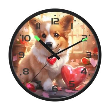 Imagem de SEHANY Relógio de parede de cachorro fofo, silencioso, sem tique-taque, operado por bateria, controle de som, luz noturna, relógios de parede para sala de estar, cozinha, quarto, escritório, decoração