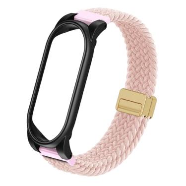 Imagem de Pulseira trançada compatível com gravador de voz AI Plaud NotePin, pulseira respirável macia e usável com fivela magnética e capa de policarbonato, pulseira leve ajustável, acessórios para gravador de