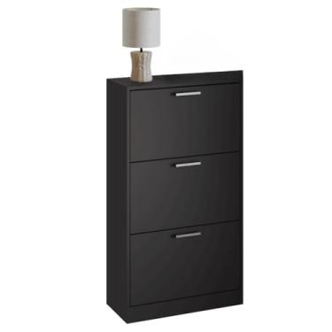 Imagem de Sapateira Multiuso Móvel – Organizador de Calçados até 20 Pares com 3 Portas Basculantes, Ideal para Entrada e Closet (PRETO)