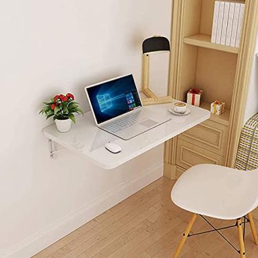 Imagem de TRGCJGH Mesa dobrável montada na parede Mesa de cozinha dobrável Mesa de escritório em casa Mesa de trabalho Mesa de computador, D-80 x 40 cm