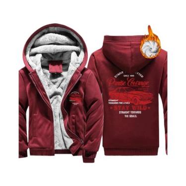 Imagem de Jaqueta Masculina Quente E Confortável Com Capuz Estampa De Carro De C