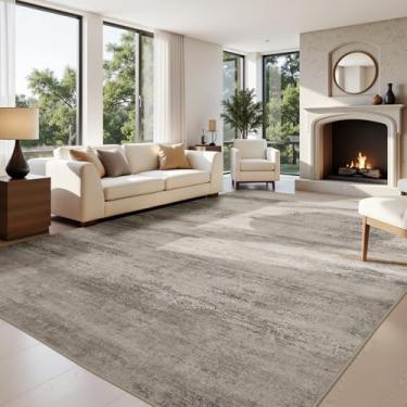 Imagem de Joydeco Tapetes de área de 20 x 25 cm para sala de estar, antiderrapante moderno abstrato lavável à máquina, tapete fino resistente a manchas e não derrama, para quarto, sala de jantar, decoração de