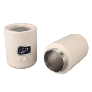 Imagem de Jopwkuin Chaleira Elétrica de Viagem Eficiente 55°C Aquecimento Rápido Caldeira de água Portátil para Aventuras Ao Ar Livre 400ML 18000mah (aço inoxidável)