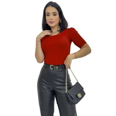 Imagem de Blusa Blusinha Feminina Manga Curta Princesa Basica Canelada - SWISS B