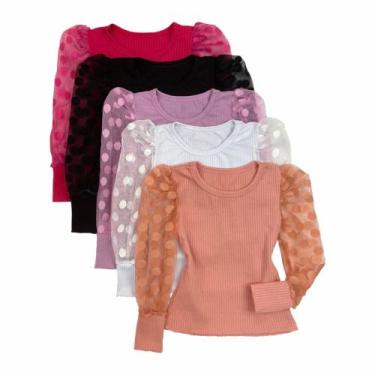 Imagem de Blusa Infantil Manga Bufante Tule Mini Diva Blogueirinha, Branco, 02