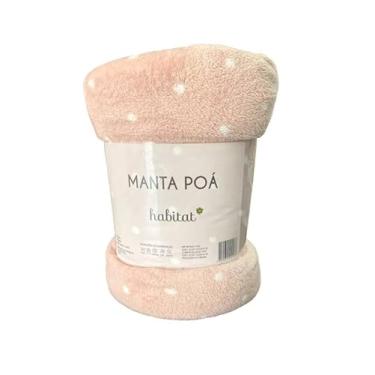 Imagem de Manta Microfibra Casal - Estampa Poá (Rosa)