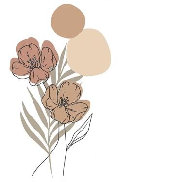 Imagem de Adesivo de Parede Floral Lavável Autocolante – Papel de Parede Decorativo Minimalista para Sala Quarto e Cozinha (Original,90x50)