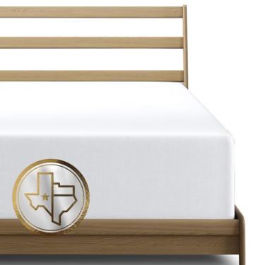 Imagem de TEXAS LINEN CO. Lençol com elástico solteiro de algodão egípcio premium tamanho GG – Pacote com 2 lençóis de 55,88 cm com bolso extra profundo Twin GG (branco), fácil ajuste confortável, lençol de