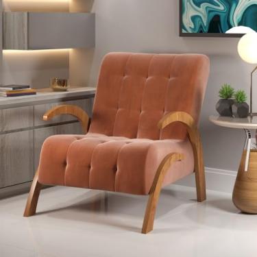 Imagem de Poltrona do Papai em Veludo Pés em Mdf Garden Terracota