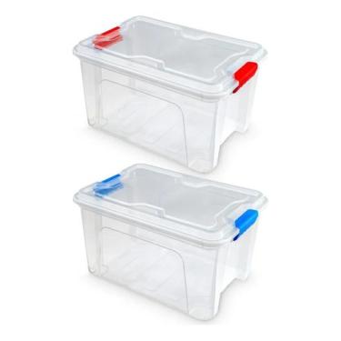 Imagem de 10 Caixas Organizadora 20 Litros Tampa E Trava Multiuso - USUAL UTILID