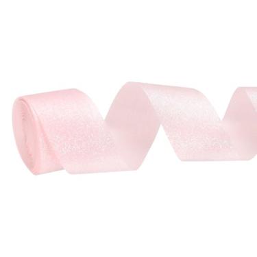 Imagem de PATIKIL Rolo de fita de glitter metálico, 2,5 cm x 10 metros, fita brilhante de um lado, rolos de tecido de embrulho de presente para artesanato faça você mesmo, buquê de casamento, decoração de Natal