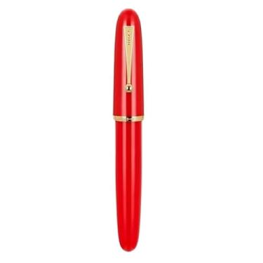 Imagem de GAFNED Caneta-tinteiro F/M Nib Resina, Escritório, Conversor Grande, Papelaria, Material de Escritório Escolar (Vermelho, 0,7 mm)