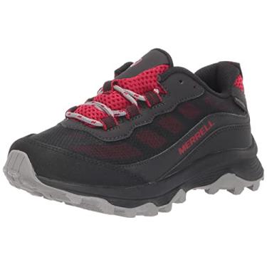 Imagem de Merrell Tênis infantil Moab Speed Low impermeável para caminhada, Cinza/Preto/Vermelho, 12 Big Kid