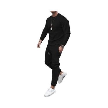 Imagem de Conjunto De Moletom Masculino Quente 2025 Duas Peças Camiseta De Corri