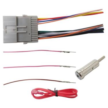 Imagem de BGEHHCY Chicote de fiação de rádio de carro com adaptador de antena adequado para Pontiac Sunfire 2000-2005, para Grand Am 2001-2005, para Aztek 2001-2005, cabo de receptor de CD estéreo de reposição