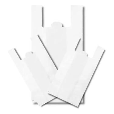 Imagem de Sacola Lisa Alça Camiseta Lisa 1KG - MR Embalagens, Branco, 60x80
