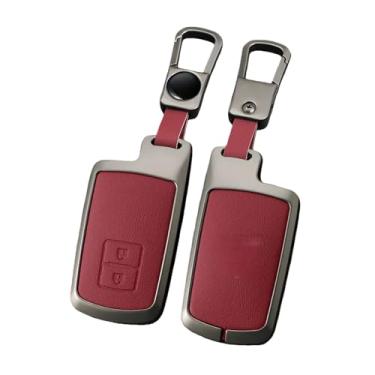 Imagem de Capa protetora para chave de carro em liga de zinco compatível com Toyota Auris Camry RAV4 Avalon Yaris Verso 2012 2013 2014 2015 2016 2017 2018(S-red chain)