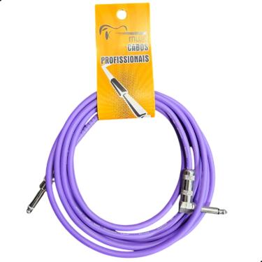 Imagem de Cabo P10 x P10L 3 Metros Lilás Violão Guitarra Baixo Premium