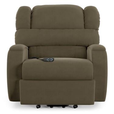 Imagem de Poltrona Do Papai Reclinável Napoli Elevação Lift Elétrico Veludo Capuccino