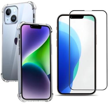 Imagem de [GL CASES] Capa iPhone 14 Case Slim Clear Capinha Anti Impacto Reforçada Silicone Transparente Flexível Anti Choque + Pelicula iPhone 14 De Vidro 3D Com Cobertura Total