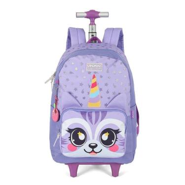 Imagem de Mochila de Rodinhas Luxcel Com Alça Up4You Pet Cute Roxo-Feminino