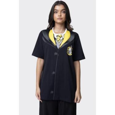 Imagem de Camiseta Harry Potter Capa Lufa-Lufa - Piticas, 14, Preto, Unissex