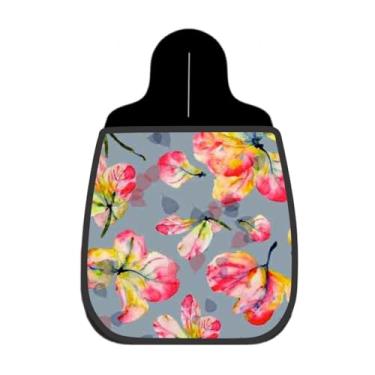 Imagem de Lixeira De Carro Organizador Lixinhocar Flores Aquarela Fundo Cinza 6