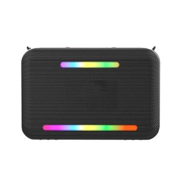 Imagem de Mingzhe Alto-falante Portátil Subwoofer Baixo Poderoso de 120 W Com Luzes RGB Estéreo Sem Fio para Eventos de Festa (Preto)