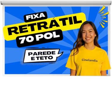 Imagem de Tela De Projeção Retrátil 70 Polegadas Manual Tela Projeção Telão De Projeção Tela Projetor Retrátil Lona Banner Datashow Retroprojetor Retro Projetor Full 4k