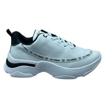 Imagem de Tênis Feminino Chunky Plataforma Flay High Ramarim 25-74201, Branco, 3