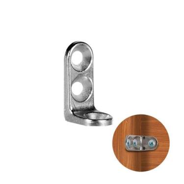 Imagem de Cantoneira Suporte Cadeirinha 14 X 20 Aliviada Niquelada Pt 100 Peças 