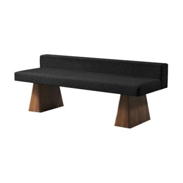 Imagem de KHUTRW3D Banqueta moderna de madeira para sofá com encosto, adequada para uso doméstico, sala de jantar, quarto, cama, banco de pés, entrada (pequena)