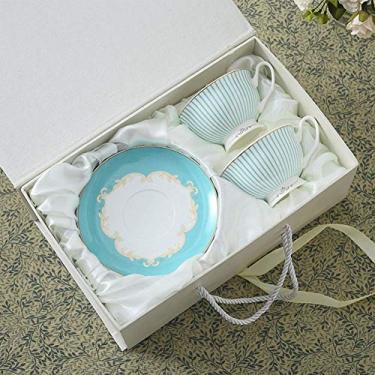 Imagem de Conjunto de 4 xícaras de chá de cerâmica e café, 2 xícaras, 2 pires para decoração de casamento, presente doméstico