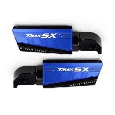 Imagem de Anti-derrapante Pedais traseiros de alumínio para descanso pé, para tmax530 tmax 530 dx sx 2017 2018 2019 cnc(Blue TMAXSX B)