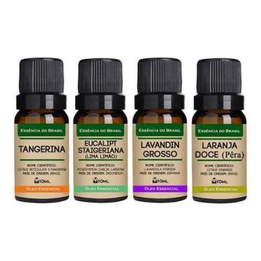 Imagem de Kit 4 Óleos Essenciais 10Ml - Puro E Natural - Essencia Brasil
