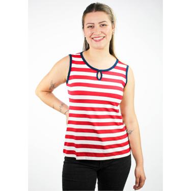 Imagem de Regata Pau a Pique Listrada Vermelho