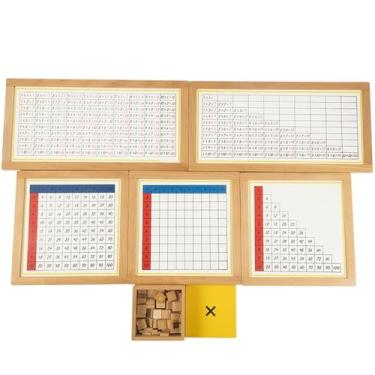 Imagem de HLS maoyi Quadros Trabalho Montessori Adição, Subtração, Multiplicação Divisão Madeira Brinquedo Educativo Matemática Crianças Caixa Equações,multiplication