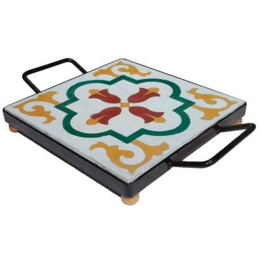 Imagem de Descanso De Panela Apoio De Mesa Ladrilho Hidráulico P- Travessa Ladrilho E1