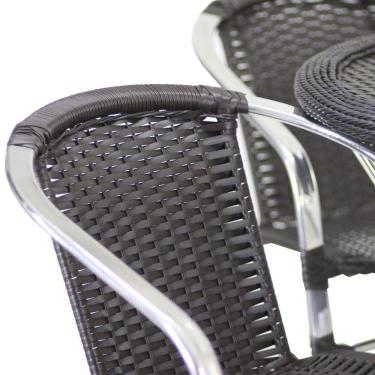 Imagem de Conjunto 4 Cadeiras Floripa E Mesa Com Tampo Tramado Em Alumínio Piscina, área, Jardim Preto