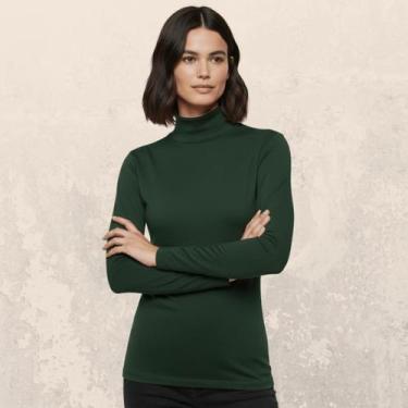 Imagem de Camiseta Feminina Térmica Gola Alta Manga Longa Proteção Uv Blusa Segu