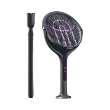 Imagem de Lâmpada Mata-Mosquitos Recarregável USB 2 Em 1 Com Raquete Retrátil Mu